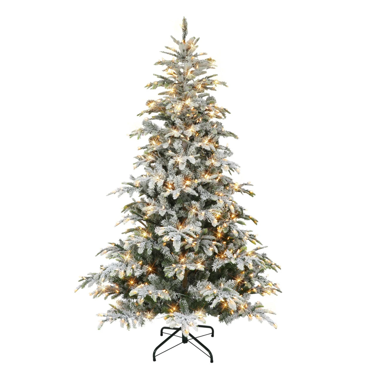 7.5' Pre-lit Flocked Aspen Green Fir Artificial Christmas Tree, Color Select LED Lights 3 7.5' Pre-lit Flocked Aspen Green Fir Artificial Christmas Tree, Color Select LED Lights