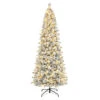 9' Pre-Lit Flocked Alberta Spruce Artificial Christmas Tree, Warm White LED Lights -Christmas Decoration Store dpul asf tf90lw450 1 43205.1688169211