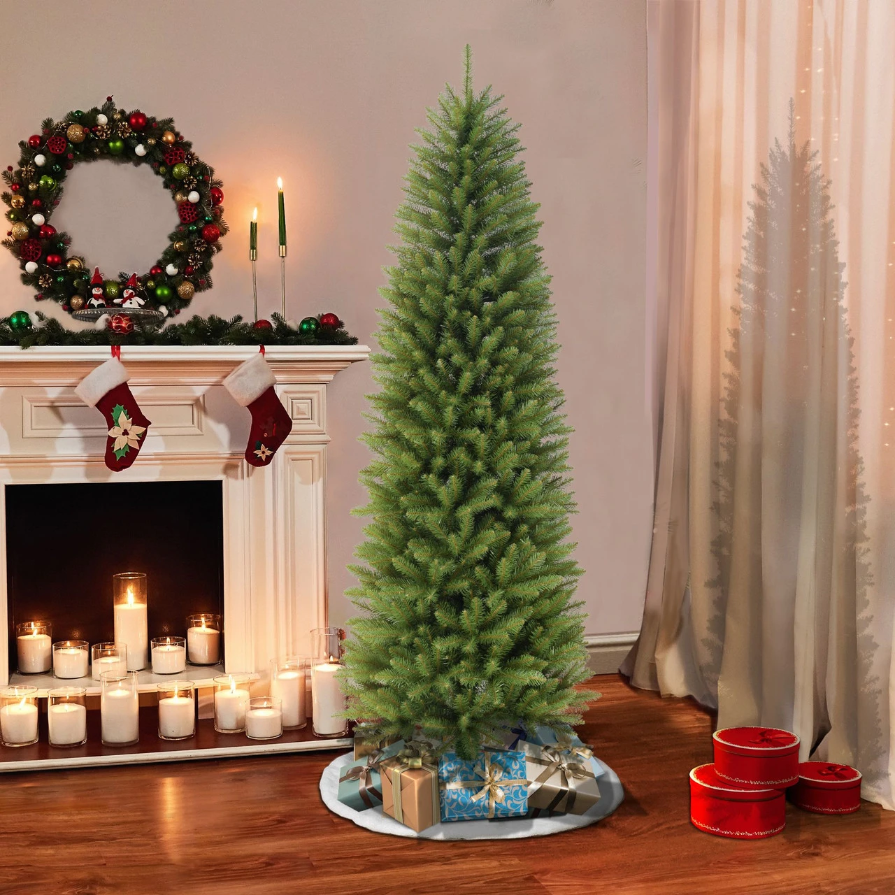 5' Pencil Fraser Fir Artificial Christmas Tree With Stand, Unlit 4 5' Pencil Fraser Fir Artificial Christmas Tree With Stand, Unlit - Image 2