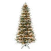 7.5' Pre-Lit Slim Flocked Halifax Fir Artificial Christmas Tree, Clear Lights 2 7.5' Pre-Lit Slim Flocked Halifax Fir Artificial Christmas Tree, Clear Lights -Christmas Decoration Store dpul hxsl 75c5 1 85453.1688471980