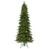 7.5' Pre-Lit Slim Spruce Artificial Christmas Tree With Glitter Accents And Clear Lights