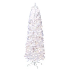 7.5' Pre-Lit Pencil Northern Fir Artificial Christmas Tree, Clear Lights