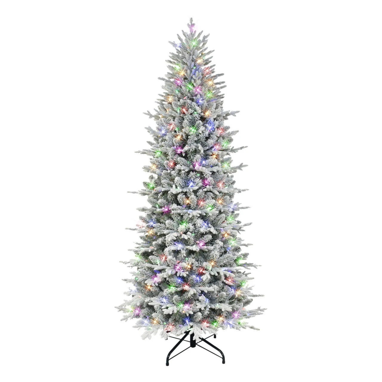 7.5' Pre-lit Flocked Northern Fir Medium Artificial Christmas Tree, Color Select LED Lights 3 7.5' Pre-lit Flocked Northern Fir Medium Artificial Christmas Tree, Color Select LED Lights