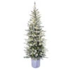6' Pre-Lit Potted Flocked Arctic Fir Christmas Tree With Warm White LED Lights 1 6' Pre-Lit Potted Flocked Arctic Fir Christmas Tree With Warm White LED Lights -Christmas Decoration Store dpul pto9760 60lw120 1 18474.1667535507