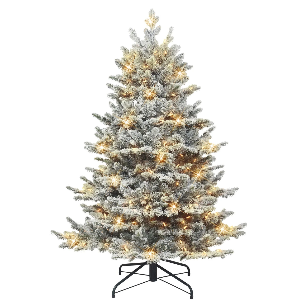 4.5' Pre-lit Flocked Downswept Douglas Fir Full Artificial Christmas Tree, Clear Lights 3 4.5' Pre-lit Flocked Downswept Douglas Fir Full Artificial Christmas Tree, Clear Lights