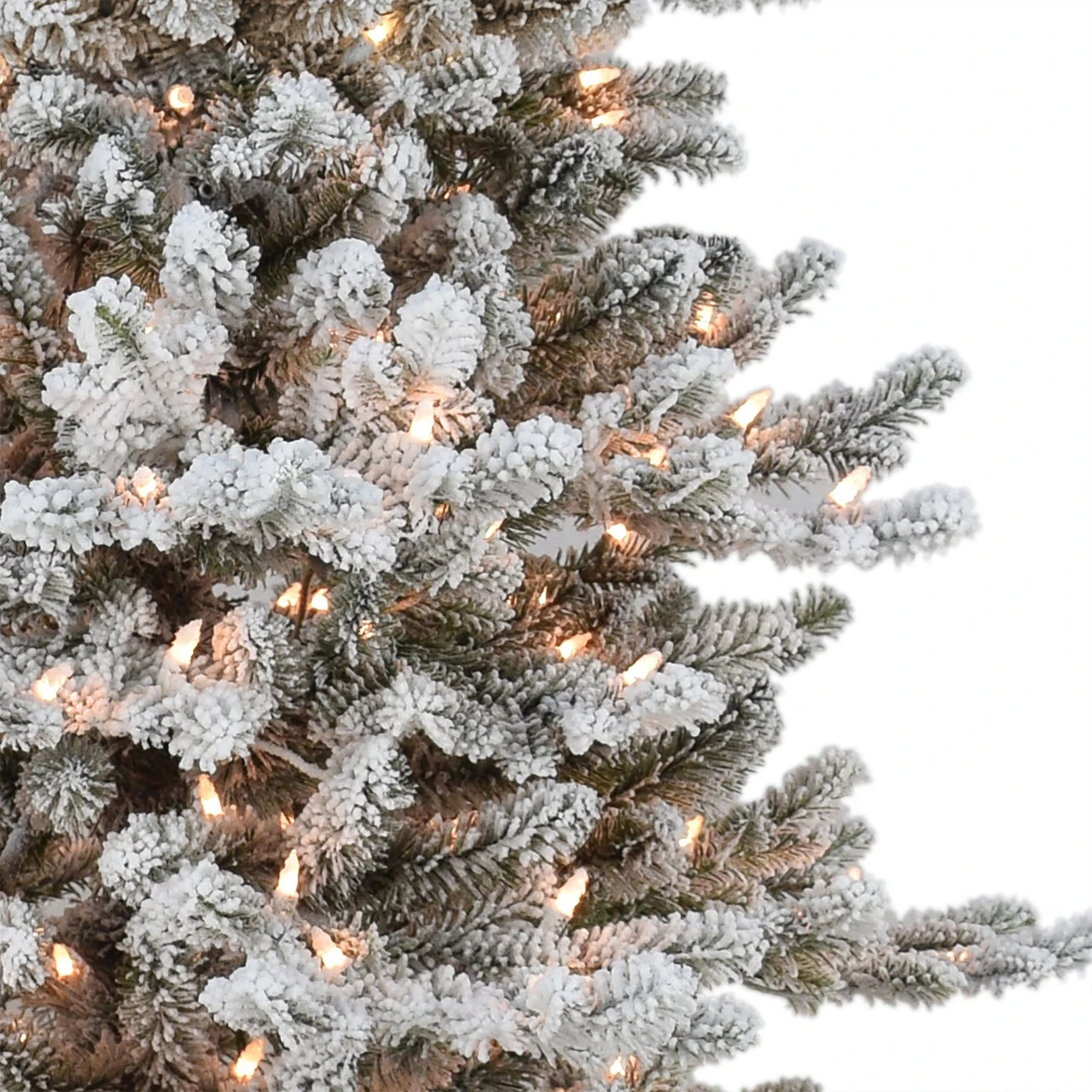 4.5' Pre-lit Flocked Downswept Douglas Fir Full Artificial Christmas Tree, Clear Lights 5 4.5' Pre-lit Flocked Downswept Douglas Fir Full Artificial Christmas Tree, Clear Lights - Image 3