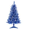 4' Pre-Lit Blue Artificial Christmas Tree With Clear Lights