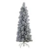 4.5' Pre-Lit Pencil Green Flocked Artificial Christmas Tree, Unlit 1 4.5' Pre-Lit Pencil Green Flocked Artificial Christmas Tree, Unlit -Christmas Decoration Store dpul tfp8305 45 1 05578.1668756793