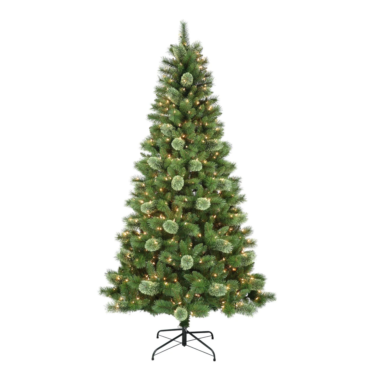 7.5' Pre-Lit Medium Western Pine Artificial Christmas Tree, Clear Lights 3 7.5' Pre-Lit Medium Western Pine Artificial Christmas Tree, Clear Lights