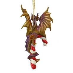 5" Dragon Hanging On A Candy Cane Holiday Ornament 10 5" Dragon Hanging On A Candy Cane Holiday Ornament -Christmas Decoration Store dragoncandy 4 02235.1667614608