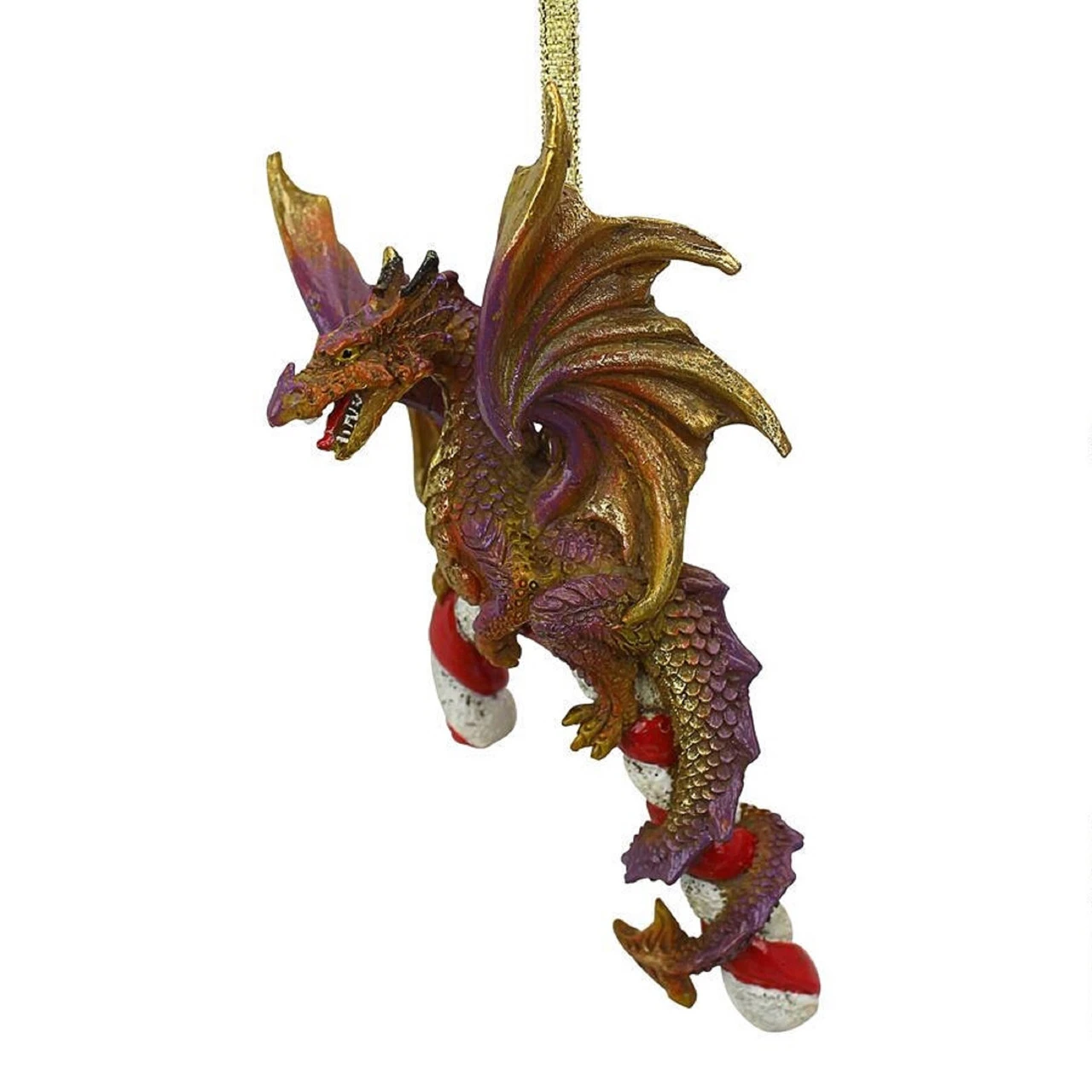 5" Dragon Hanging On A Candy Cane Holiday Ornament 7 5" Dragon Hanging On A Candy Cane Holiday Ornament - Image 5