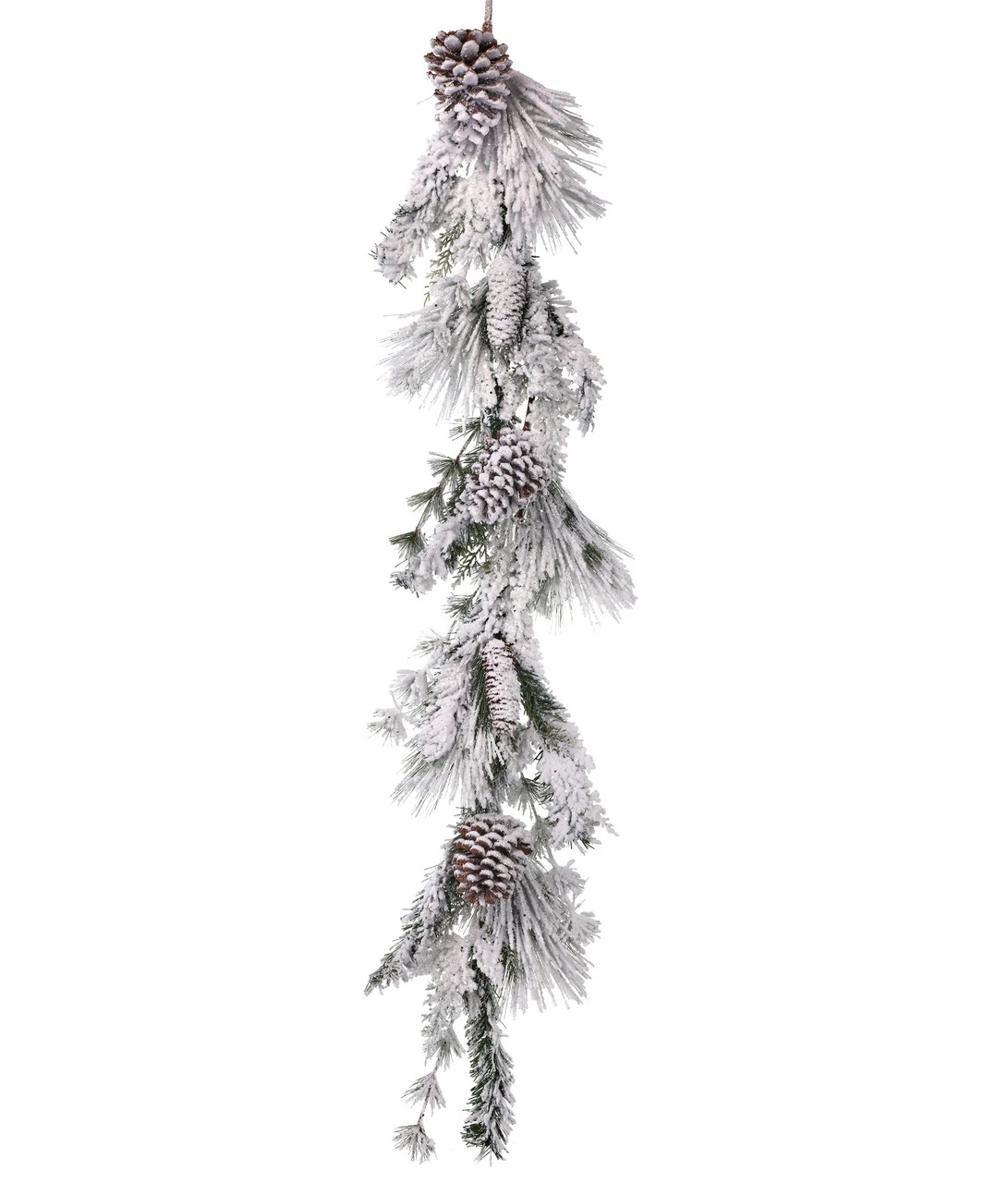48" White And Green Unique Snow Pine Cedar Cone Winter Artificial Garland 3 48" White And Green Unique Snow Pine Cedar Cone Winter Artificial Garland