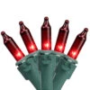 Set Of 100 Red Mini Christmas Lights36ft Green Wire