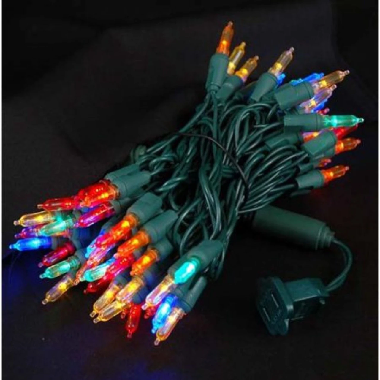 50 Multi-Color LED Mini Christmas Lights - 35 Ft Green Wire 3 50 Multi-Color LED Mini Christmas Lights - 35 Ft Green Wire