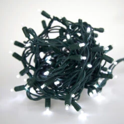 50 Pure White LED Mini Christmas Lights - 25 Ft Green Wire