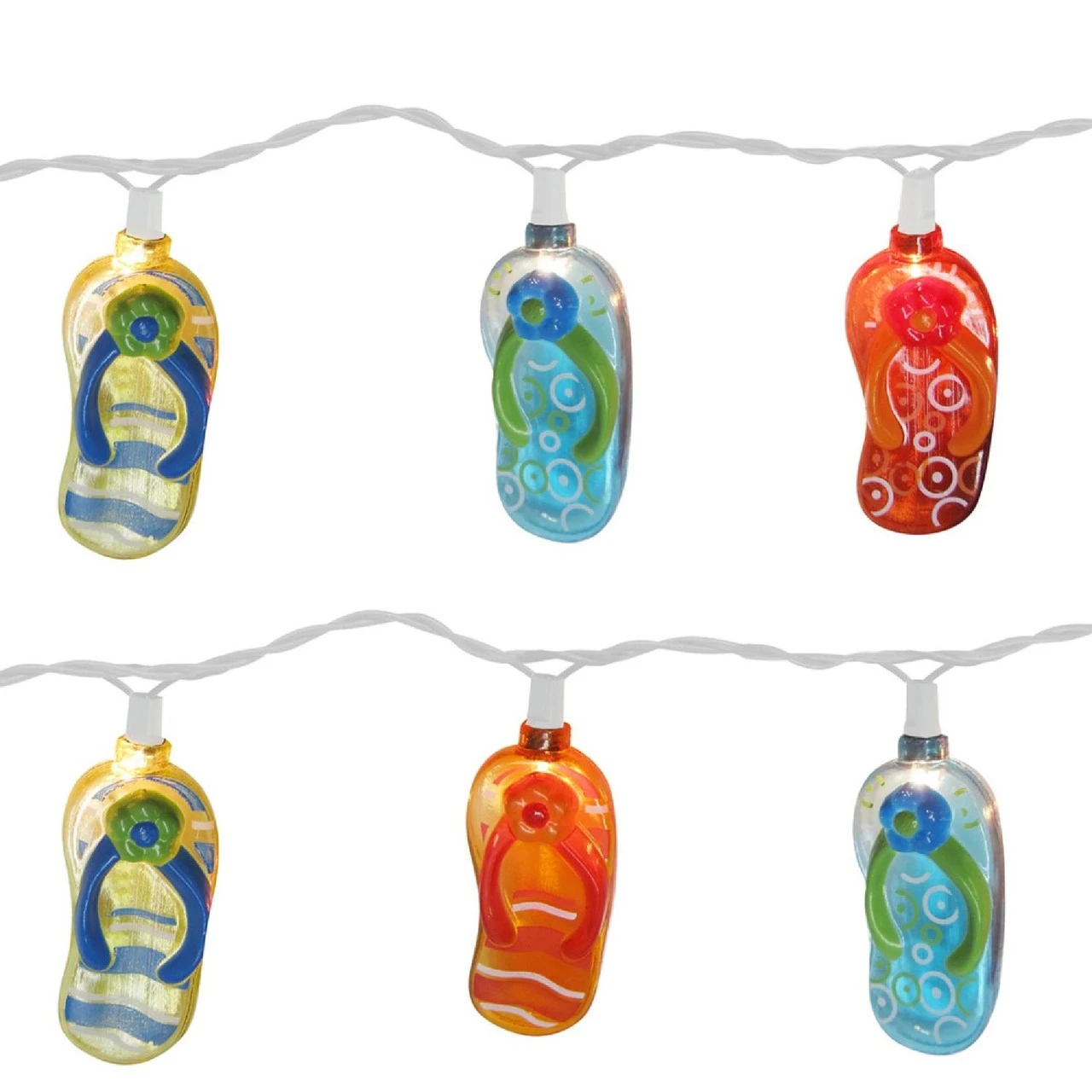 Set Of 10 Tropical Beach Flip Flop Sandal Novelty Christmas Lights - 11 Ft White Wire 3 Set Of 10 Tropical Beach Flip Flop Sandal Novelty Christmas Lights - 11 Ft White Wire