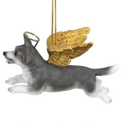 4" Flying Siberian Husky Dog Hand Painted Holiday Ornament -Christmas Decoration Store dtosc20jh170720 3 76750.1667615108