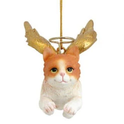 4" Flying Orange Cat Hand Painted Holiday Ornament -Christmas Decoration Store dtosc20jh170738 2 81161.1667615225