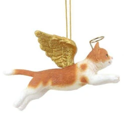 4" Flying Orange Cat Hand Painted Holiday Ornament -Christmas Decoration Store dtosc20jh170738 5 96414.1667615225