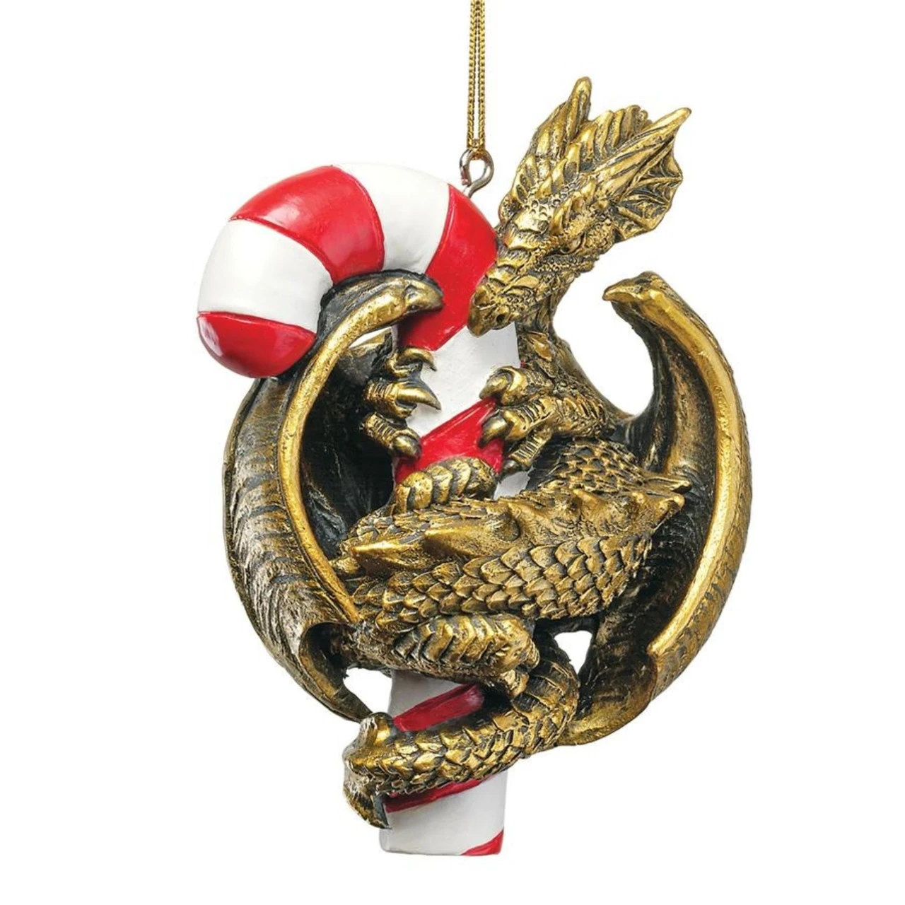 4" Gold And Red Dragon With A Sweet Tooth Ornament 3 4" Gold And Red Dragon With A Sweet Tooth Ornament