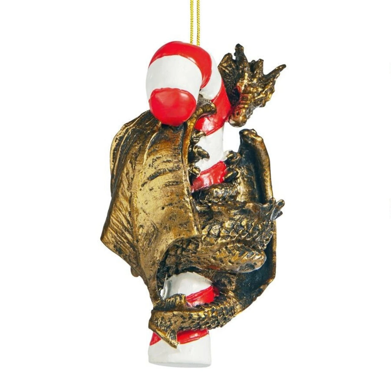 4" Gold And Red Dragon With A Sweet Tooth Ornament 4 4" Gold And Red Dragon With A Sweet Tooth Ornament - Image 2