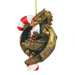 4" Gold And Red Dragon With A Sweet Tooth Ornament 9 4" Gold And Red Dragon With A Sweet Tooth Ornament -Christmas Decoration Store dtosc cl5801 3 89033.1667564504