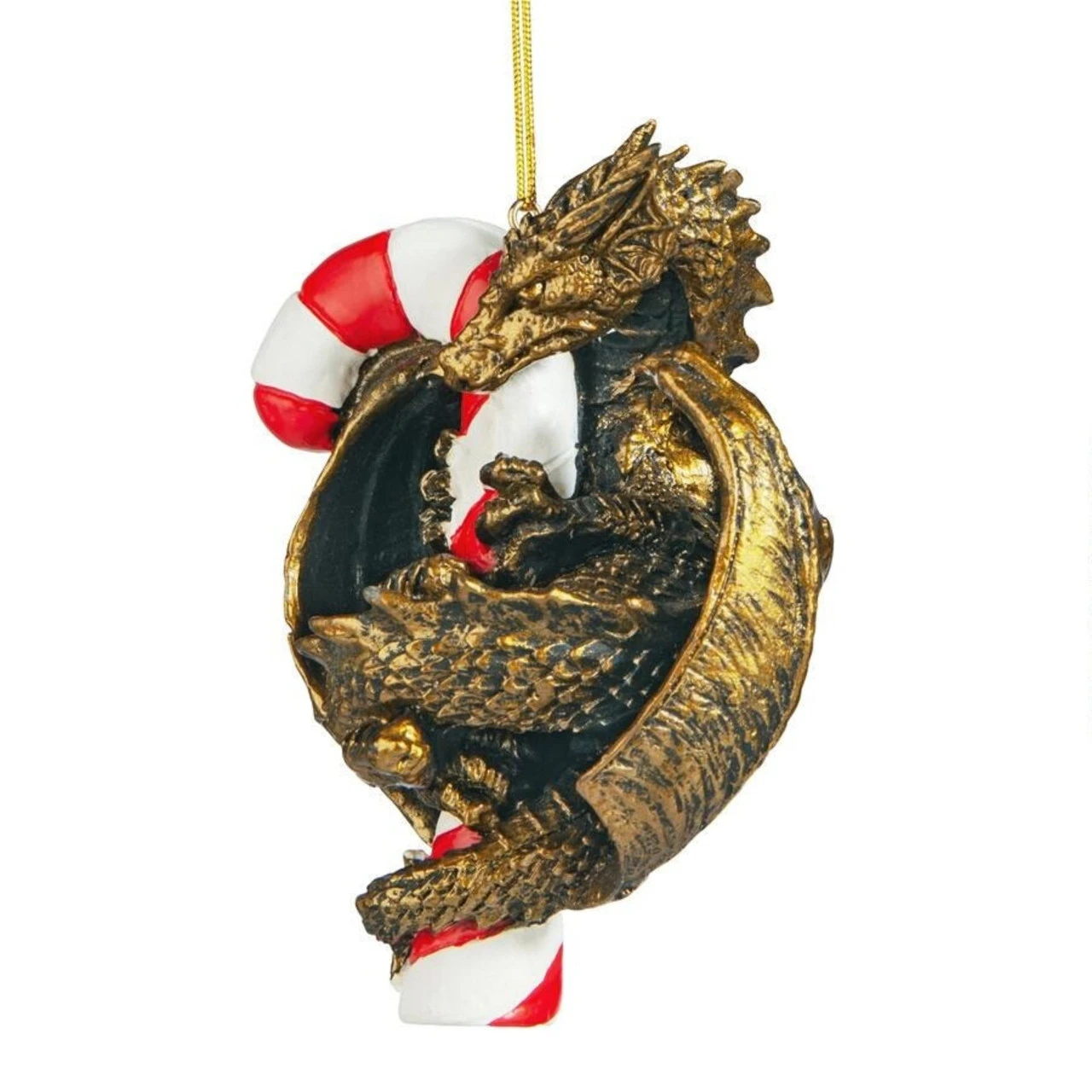4" Gold And Red Dragon With A Sweet Tooth Ornament 5 4" Gold And Red Dragon With A Sweet Tooth Ornament - Image 3