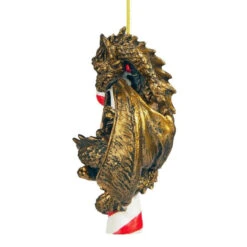 4" Gold And Red Dragon With A Sweet Tooth Ornament 10 4" Gold And Red Dragon With A Sweet Tooth Ornament -Christmas Decoration Store dtosc cl5801 4 44335.1667564504
