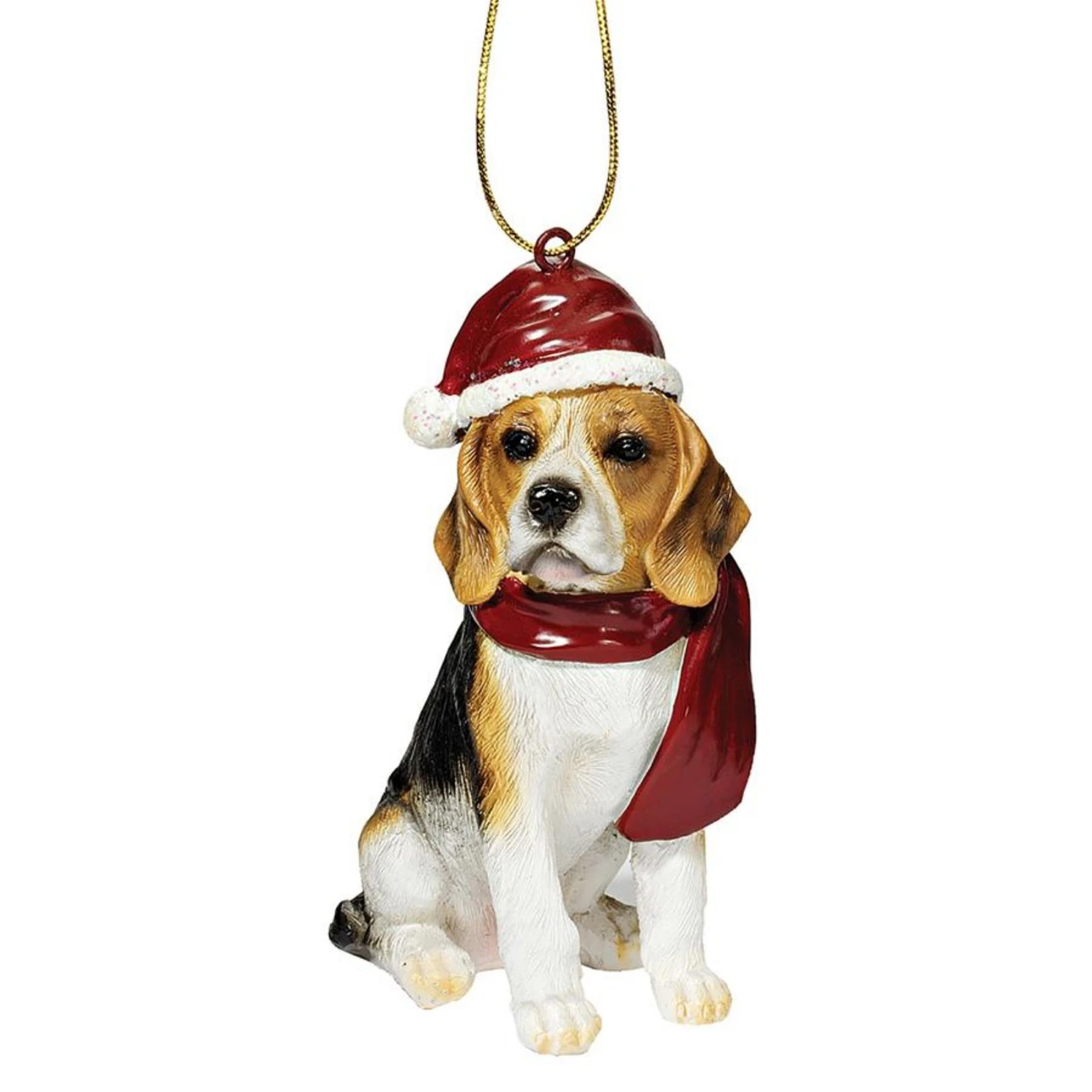 3.5" Sitting Beagle Dog Hand Painted Holiday Ornament 3 3.5" Sitting Beagle Dog Hand Painted Holiday Ornament