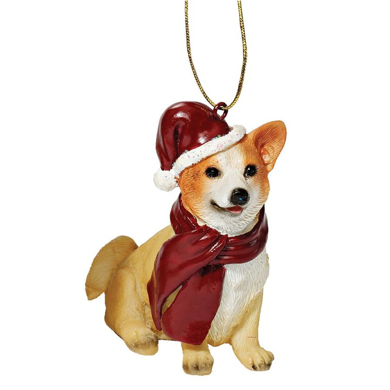 3.5" Sitting Welsh Corgi Dog Hand Painted Holiday Ornament 3 3.5" Sitting Welsh Corgi Dog Hand Painted Holiday Ornament
