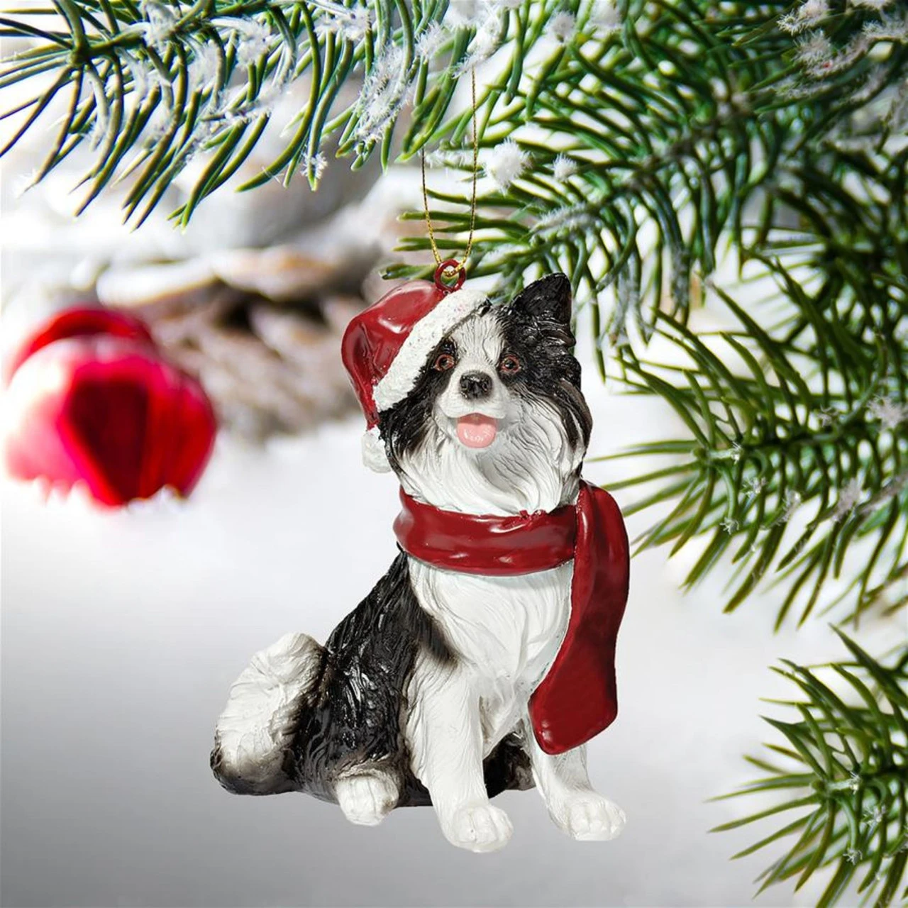 3.5" Border Collie Dog Christmas Ornament 4 3.5" Border Collie Dog Christmas Ornament - Image 2