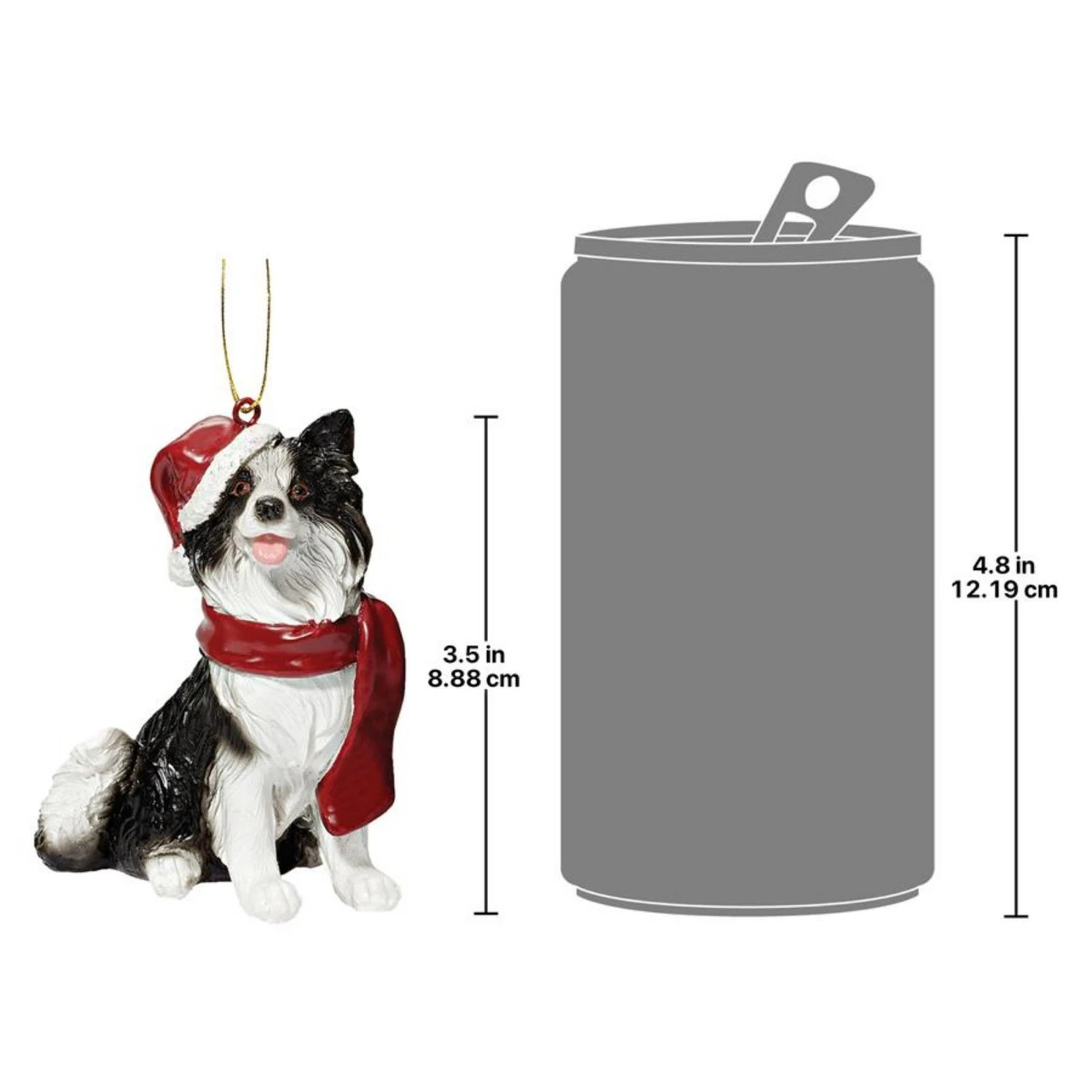 3.5" Border Collie Dog Christmas Ornament 5 3.5" Border Collie Dog Christmas Ornament - Image 3