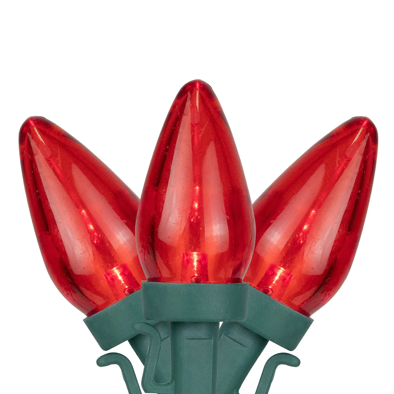 25-Count Red LED C7 Christmas Lights Set, 16 Ft Green Wire 4 25-Count Red LED C7 Christmas Lights Set, 16 Ft Green Wire - Image 2