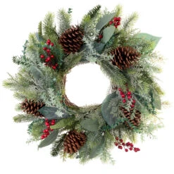 Pre-Lit Green And Red Winter Frost Artificial Christmas Wreath, 24-Inch, Clear LED Lights 8 Pre-Lit Green And Red Winter Frost Artificial Christmas Wreath, 24-Inch, Clear LED Lights -Christmas Decoration Store dvlc20v 20678 lt 3 02414.1668074524