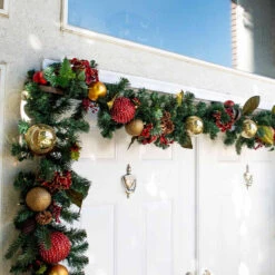 9" X 33" Chiffon White Double Door Garland Christmas Hanger 11 9" X 33" Chiffon White Double Door Garland Christmas Hanger -Christmas Decoration Store dvlc v 20721 wht 004 71015.1667557014