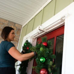 9" X 33" Chiffon White Double Door Garland Christmas Hanger 12 9" X 33" Chiffon White Double Door Garland Christmas Hanger -Christmas Decoration Store dvlc v 20721 wht 005 26512.1667557014