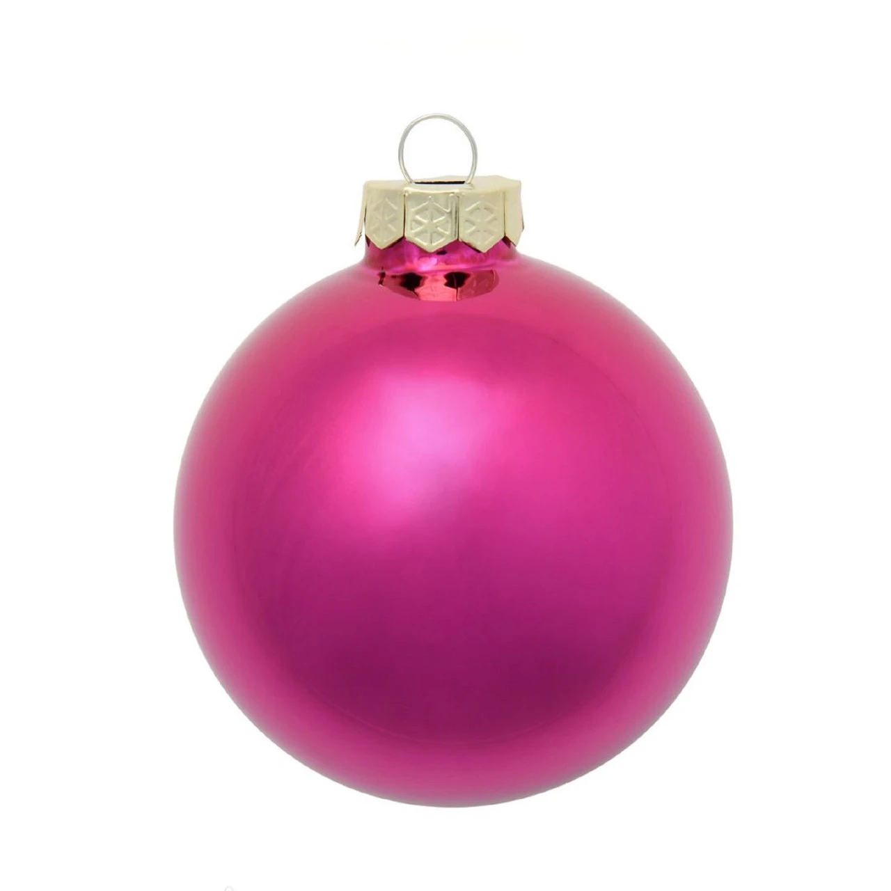 12ct Raspberry Pink Shiny Glass Christmas Ball Ornaments 2.75" (70mm) 3 12ct Raspberry Pink Shiny Glass Christmas Ball Ornaments 2.75" (70mm)