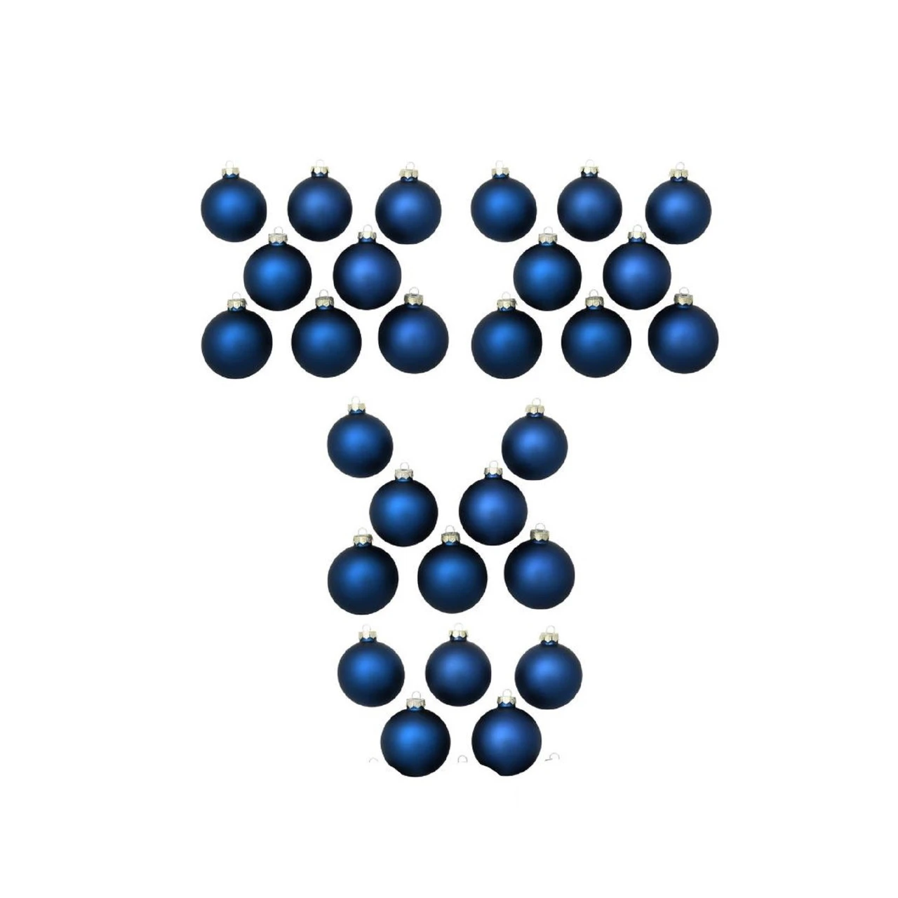 28ct Midnight Blue Matte Glass Christmas Ball Ornaments 2" (50mm) 4 28ct Midnight Blue Matte Glass Christmas Ball Ornaments 2" (50mm) - Image 2