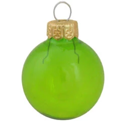 4ct Green Clear Glass Christmas Ball Ornaments 4.75" (120mm)