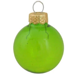 28ct Green Clear Glass Christmas Ball Ornaments 2" (50mm)