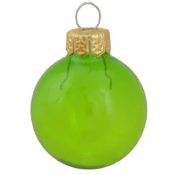 2ct Green Clear Glass Christmas Ball Ornaments 6" (150mm)