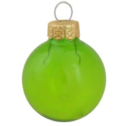 8ct Green Clear Glass Christmas Ball Ornaments 3.25" (80mm)