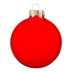 28ct Clear Red Glass Ball Christmas Ornaments 2" (50mm)