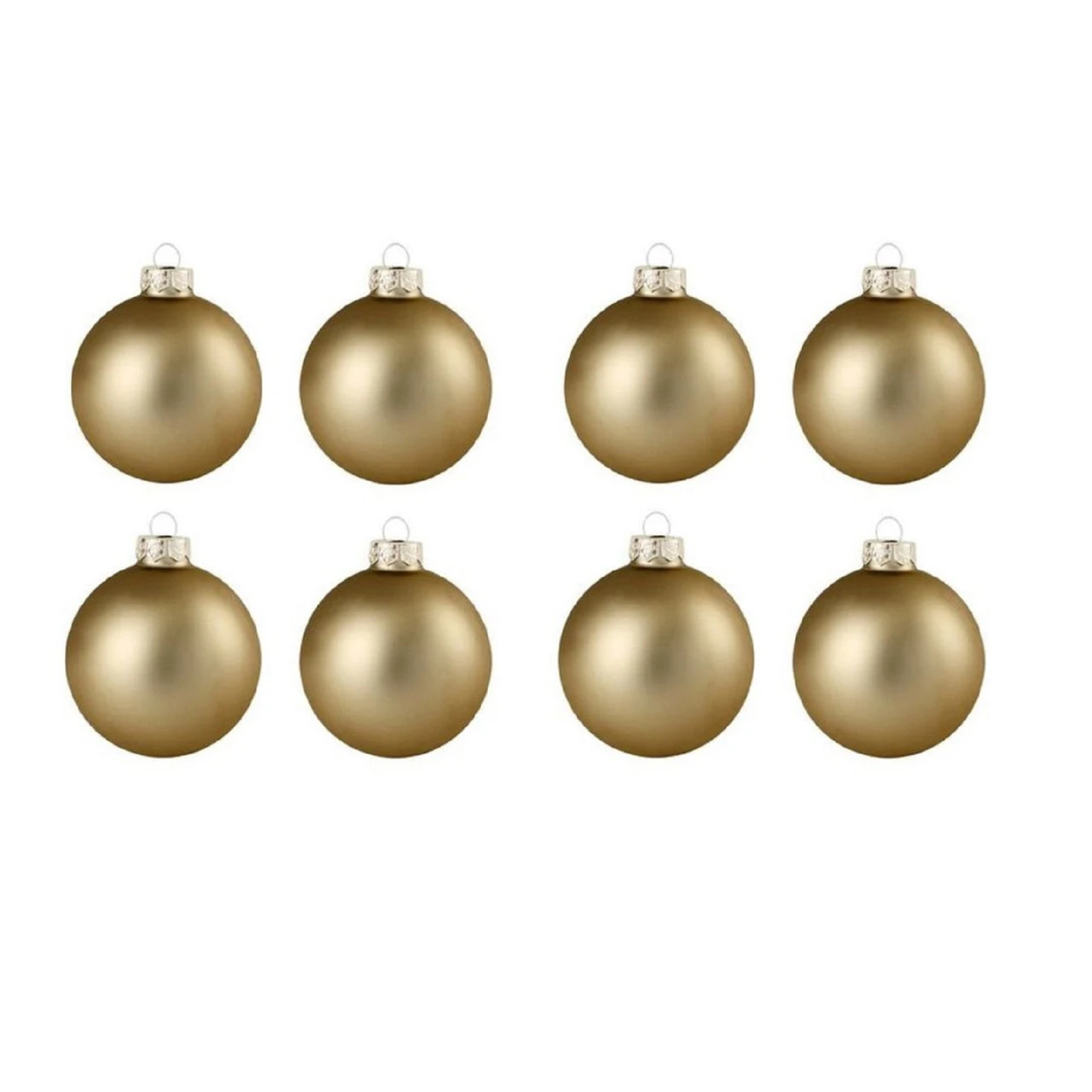 8ct Brown And Gold Matte Glass Christmas Ball Ornaments 3.25" (80mm) 4 8ct Brown And Gold Matte Glass Christmas Ball Ornaments 3.25" (80mm) - Image 2