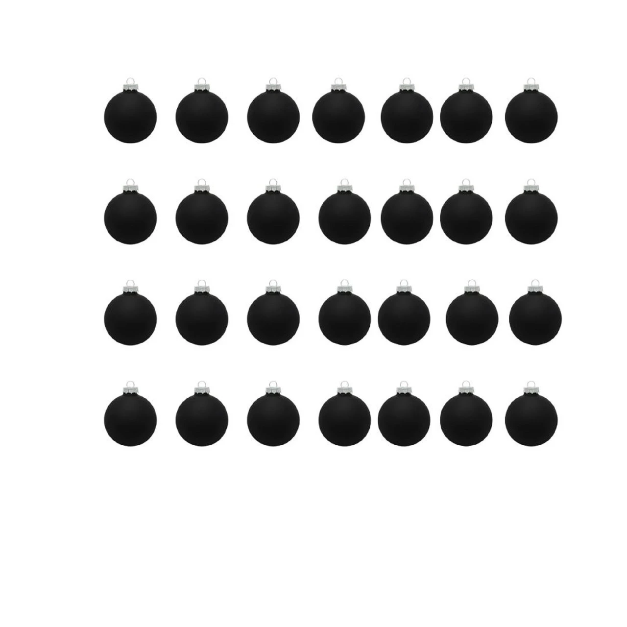 28ct Black Glass Matte Christmas Ball Ornaments 2" (50mm) 4 28ct Black Glass Matte Christmas Ball Ornaments 2" (50mm) - Image 2