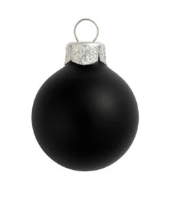 Matte Black Glass Ball Christmas Ornament 7" (180mm)
