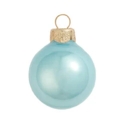 2ct Baby Blue Pearl Glass Christmas Ball Ornaments 6" (150mm)