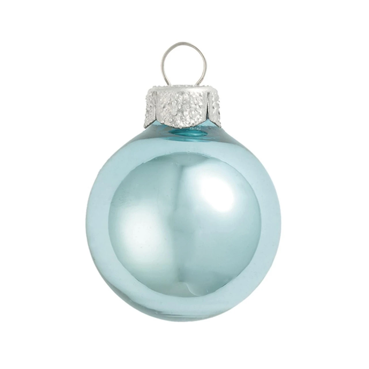 Shiny Baby Blue Glass Ball Christmas Ornament 7" (180mm) 3 Shiny Baby Blue Glass Ball Christmas Ornament 7" (180mm)
