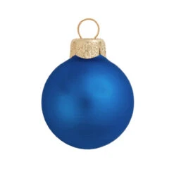 40ct Delft Blue Matte Finish Glass Christmas Ball Ornaments 1.25" (30mm)