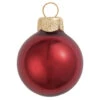 28ct Burgundy Red Pearl Glass Christmas Ball Ornaments 2" (50mm)